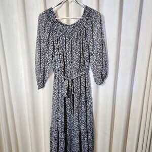 Long Dress, blue w/ white flowers, Lauren Conrad, Size M